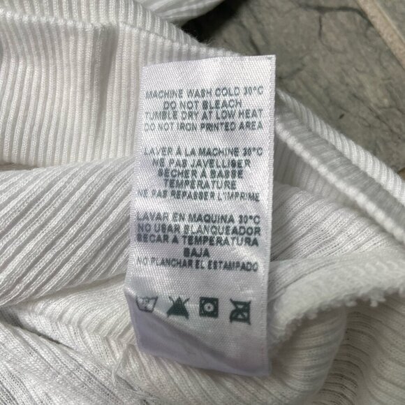 Sundry Thermal Ribbed Long Sleeve Top Made in USA White Medium / Size 2 - Picture 8 of 8